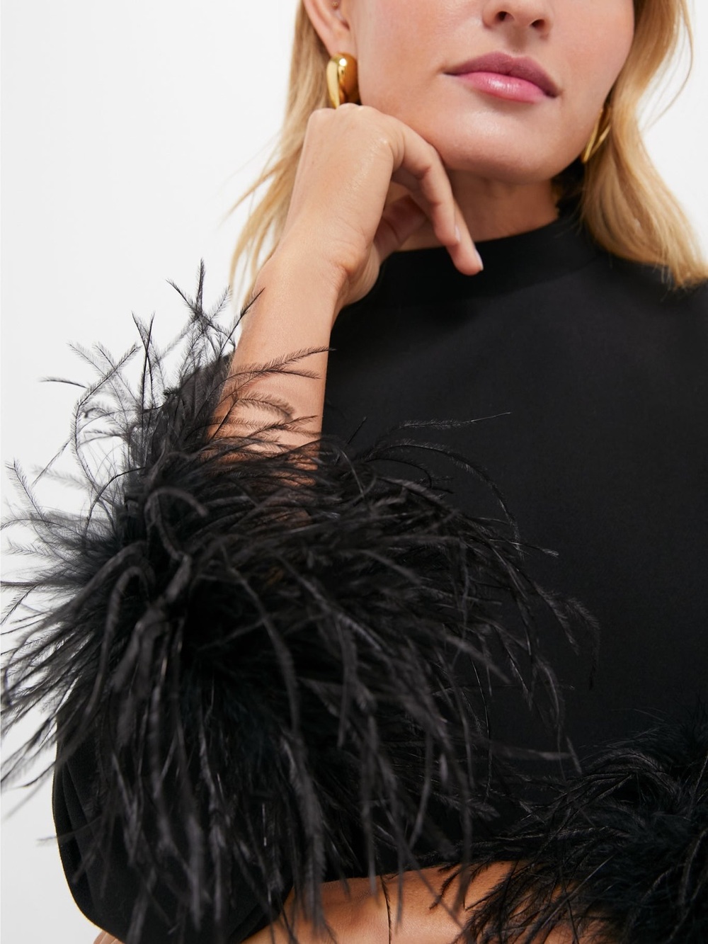 Tuckernuck Ellie Black Feather Mod Dress Large - Picture 5 of 11